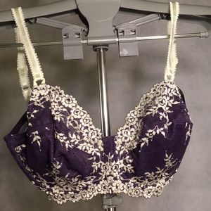 Wacoal 32DDD purple and cream underwire bra